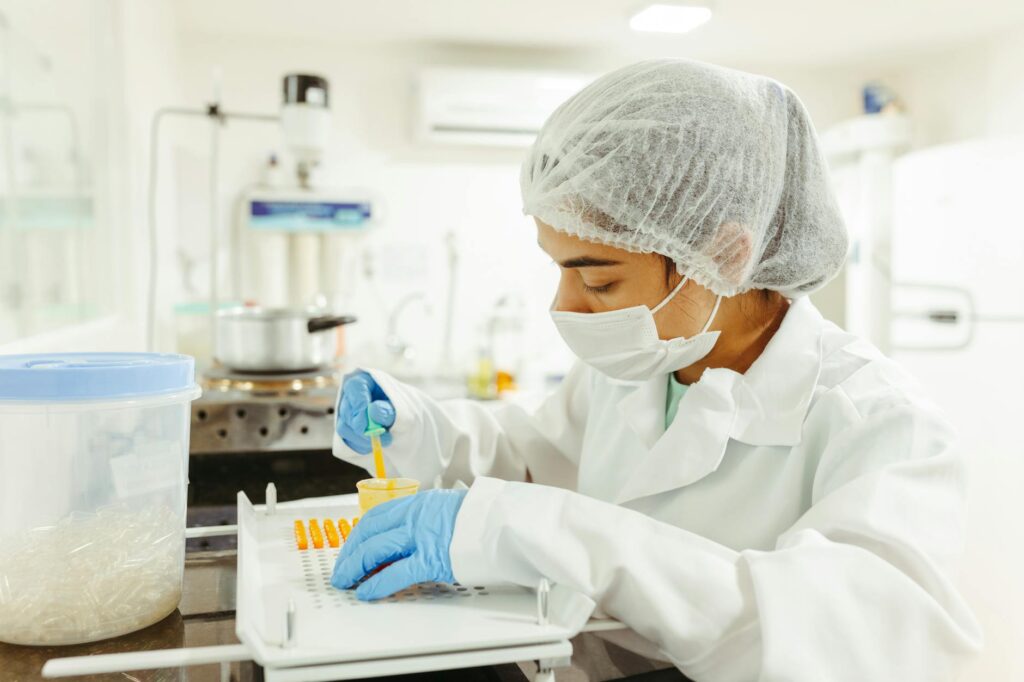 laboratory worker doing tests